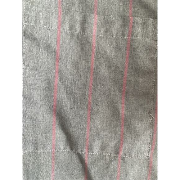 Vintage Levis Mens Large WPL 423 Gray Chambray Button Down Pink Stripe - Picture 5 of 7